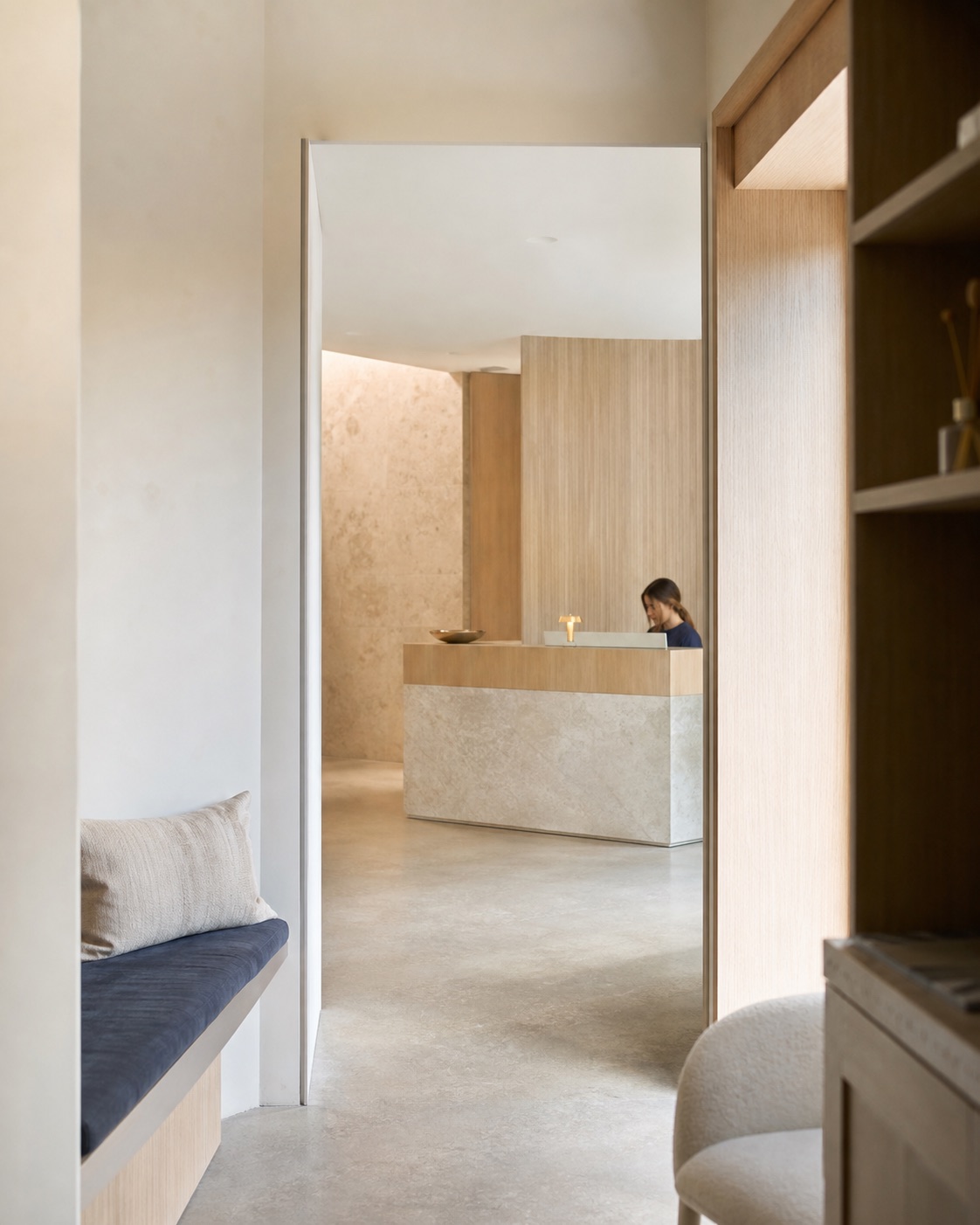 Calm independent healthcare practice interior